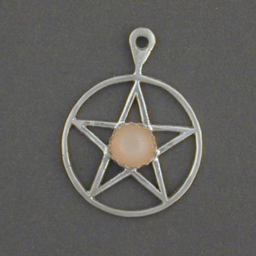 Small pentagram with a peach moonstone.